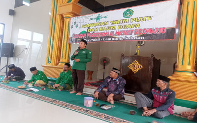 PCNU Mamuju Bersama YP Al-Maarif Sidoharjo Way Panji Gelar Kegiatan Santunan Anak Yatim